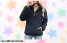 Sudadera Tuopuda sin capucha: oferta calientita y con cremallera que te abraza. ¡Rebajada a un precio loco, aprovecha esta oportunidad única antes de que se acabe!