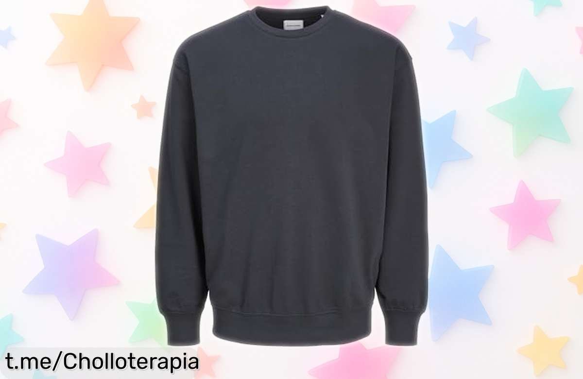 Sudadera azul marino JJECHARGE, un diseño atemporal ahora a precio loco; ¡aprovecha esta oportunidad y destaca con estilo en cualquier momento!
