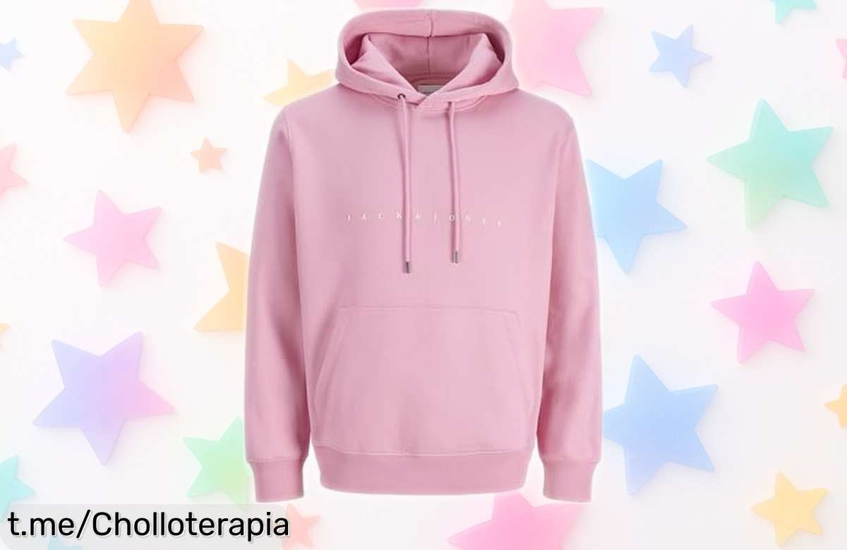 Sudadera con capucha Jack & Jones Prism rosa a precio de locura, no te quedes sin la tuya y destaca en cualquier ocasión, ¡esta oferta vuela rápido!