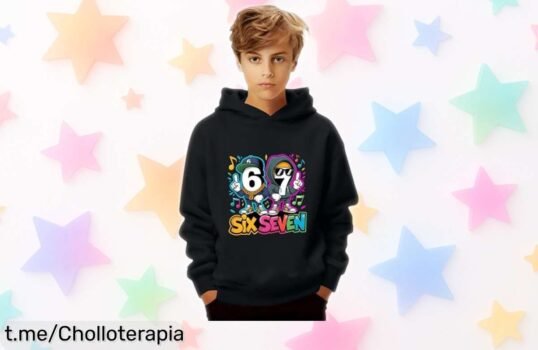 Sudadera con capucha para niños Six Seven a precio de locura, perfecta para el cole o jugar en casa. ¡Aprovecha la caída de precio y dale estilo al frío ya!
