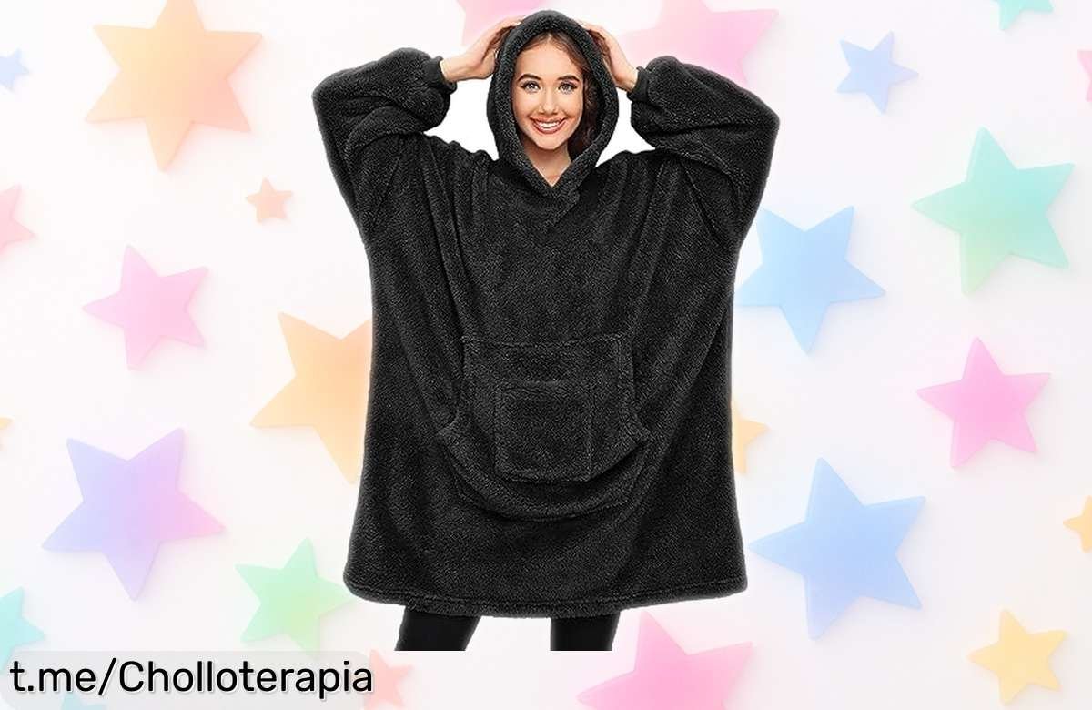 Sudadera gigante Tuopuda: Manta súper suave con capucha y bolsillos enormes a precio loco, ¡hazte la tuya antes de que desaparezca y siente el abrazo cálido que todos querrán!