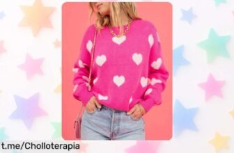 Suéter rosa intenso con corazón peludo que arrasa, ¡oferta limitada y precio rebajado! Añade estilo y alegría a tu armario antes de que se acabe este super chollo.