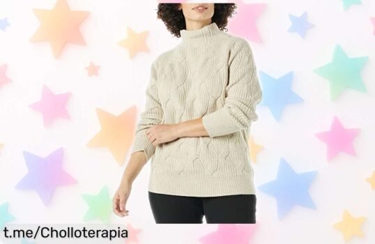 Suéter trenzado Amazon Essentials para mujer a precio loco, suave y calentito; siente la calidez del estilo y no te quedes sin el tuyo ¡Actúa ya antes de que se agoten!