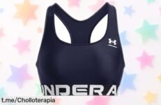 Sujetador deportivo Under Armour para mujer, sujeción media y estilo rompedor a precio rebajado. ¡No te quedes sin el tuyo y siente la fuerza en cada entrenamiento!