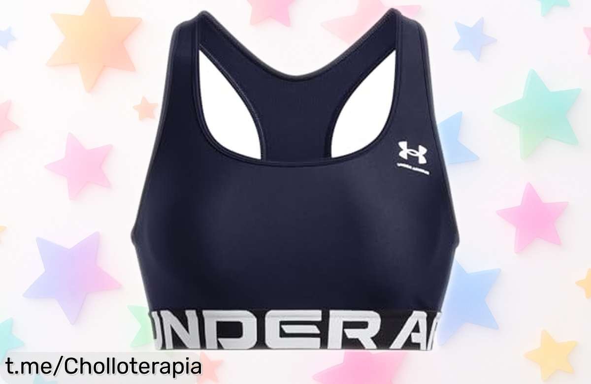 Sujetador deportivo Under Armour para mujer, sujeción media y estilo rompedor a precio rebajado. ¡No te quedes sin el tuyo y siente la fuerza en cada entrenamiento!