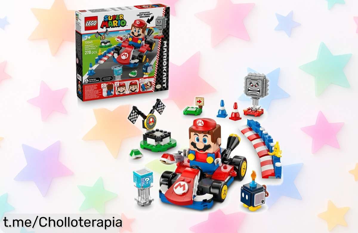 Super Mario Kart con figuras interactivas y circuito, ¡un chollazo irresistible para que los peques vivan la emoción a toda velocidad!