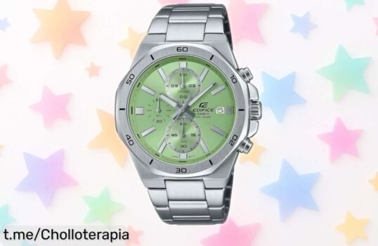 Súper resistente reloj Casio con esfera verde y cronógrafo, ahora a un precio rebajado que no puedes dejar escapar ¡Llévalo ya antes de que se agoten!