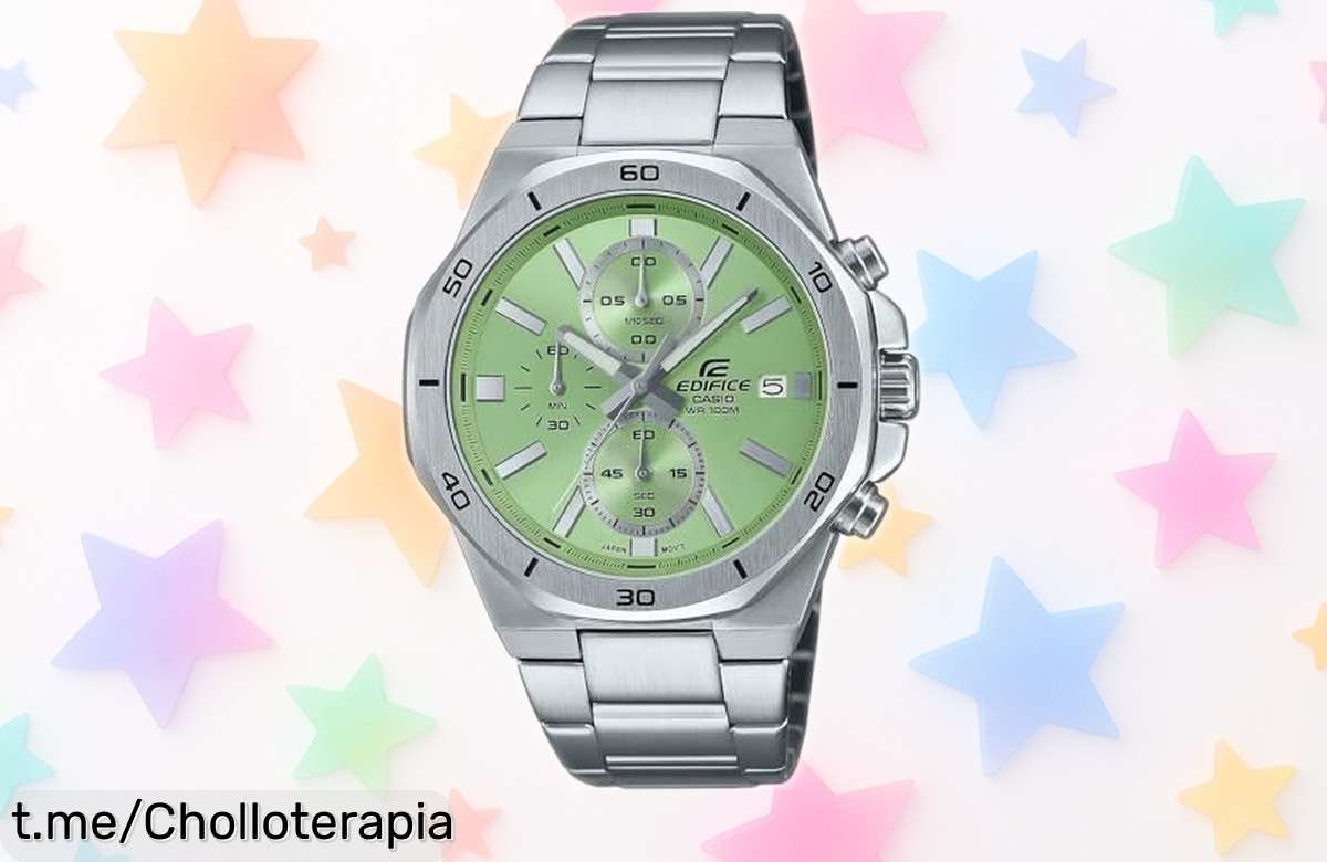 Súper resistente reloj Casio con esfera verde y cronógrafo, ahora a un precio rebajado que no puedes dejar escapar ¡Llévalo ya antes de que se agoten!
