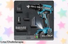 Taladro atornillador LEEIKOO 21V potente, ¡super chollo con código descuento! Precio loco por tiempo limitado. Da vida a tus proyectos, no te lo pierdas.