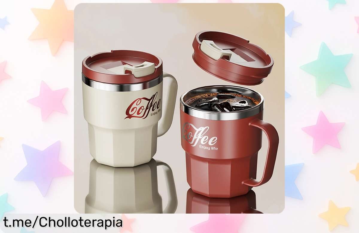Taza de café WORTHBUY con doble aislamiento y tapa, ahora a precio rebajado para que cada sorbo sea un placer sin quemaduras ¡apresúrate antes de que se agoten!
