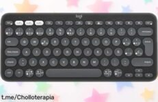 Teclado Bluetooth Logitech Pebble Keys, un super chollo que cambia entre 3 dispositivos y con pilas de años; ¡no te quedes sin el ritmo en tu día y cómpralo ya!