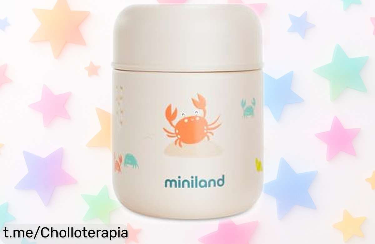 Termo para comida bebé Miniland, acero inoxidable que mantiene temperatura más de 24h, ahora a precio loco ¡No pierdas esta oportunidad y mima las comidas de tu peque!