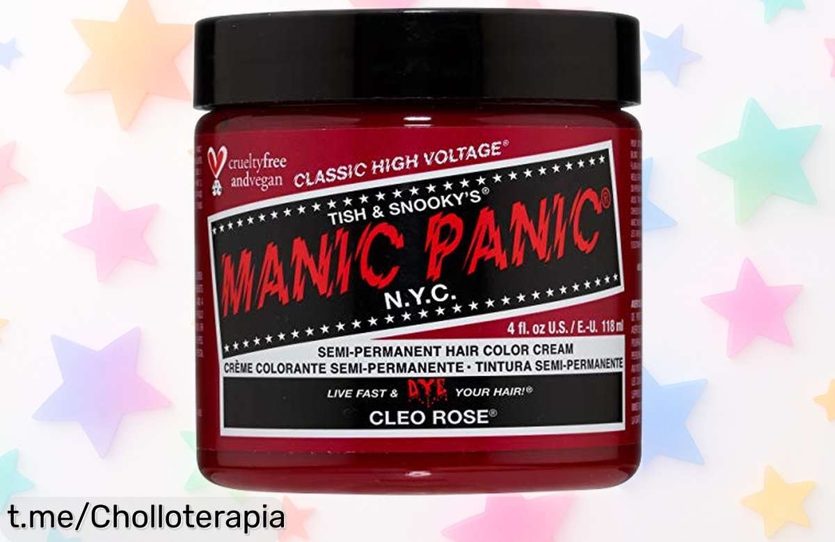 Tinte semipermanente rojo en crema Cleo Rose de Manic Panic, rebajado a un precio loco que no volverás a ver; dale vida y pasión a tu pelo antes de que se agote.