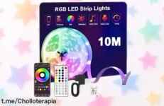 Tira LED de 10m RGB que baila con tu música para animar tus fiestas y rincones favoritos ¡Oferta rebajada irresistible, no te quedes sin darle ese toque especial!