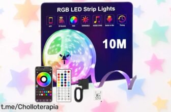 Tira LED de 10m RGB que baila con tu música para animar tus fiestas y rincones favoritos ¡Oferta rebajada irresistible, no te quedes sin darle ese toque especial!