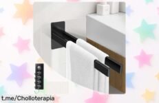 Toallero de baño WEEKSUN: disfruta del orden con ganchos inoxidables, precio rebajado ¡aprovéchalo antes de que se agote y dale un toque especial a tu hogar!