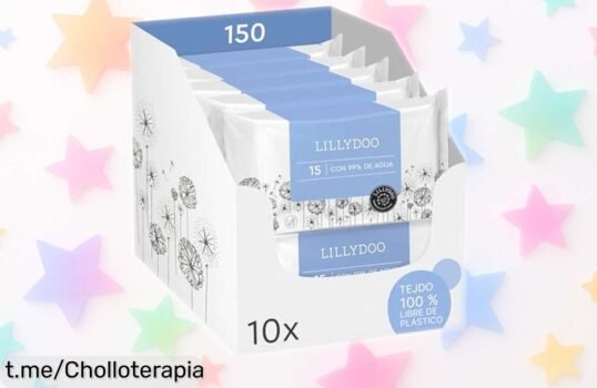 Toallitas húmedas Lillydoo, suaves como un abrazo: oferta rebajada de 150 unidades para cuidar la piel de tu bebé. ¡Date prisa antes que se agoten, su bienestar no espera!