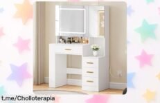 Tocador con iluminación y espejo ajustable para que tu espacio brille: super chollo limitado, ¡no dejes pasar esta oportunidad única de embellecer tu hogar!