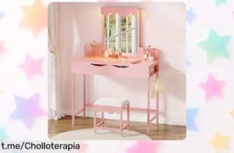 Tocador con iluminación y espejos ajustables, el super chollo que transforma tu espacio al instante. ¡No dejes escapar este ofertón antes de que sea tarde!