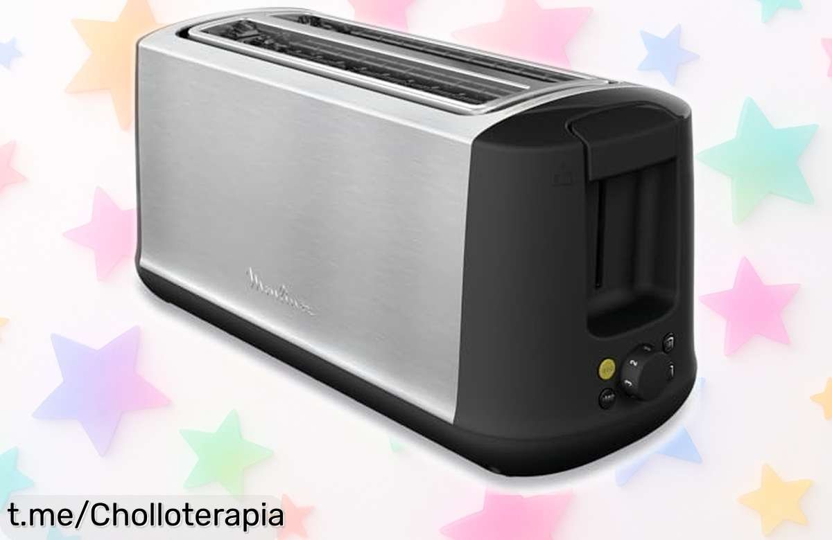 Tostadora Moulinex de acero inoxidable con 7 niveles de tostado, ¡ofertón imperdible! Prepárate para disfrutar desayunos perfectos antes que se acabe la oferta.