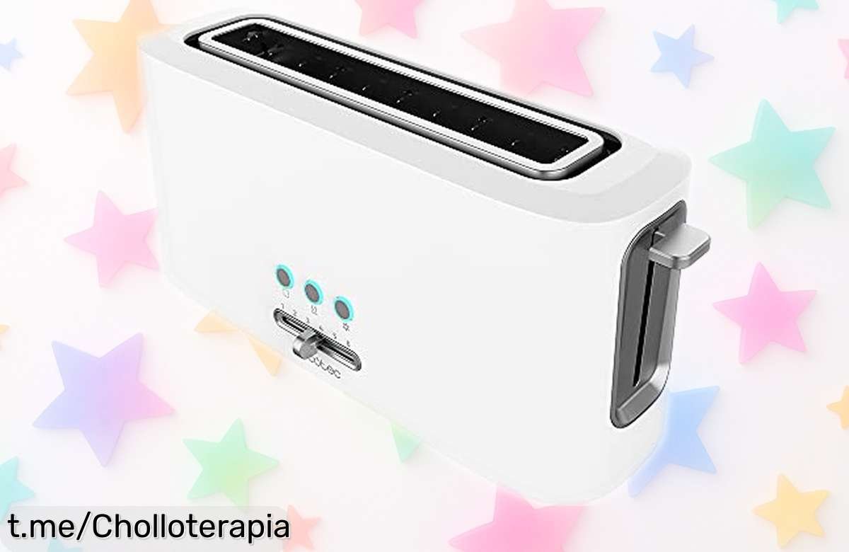 Tostadora extraancha Cecotec con función de recalentar y descongelar a precio rebajado: ¡no esperes más para disfrutar tostadas perfectas ya!