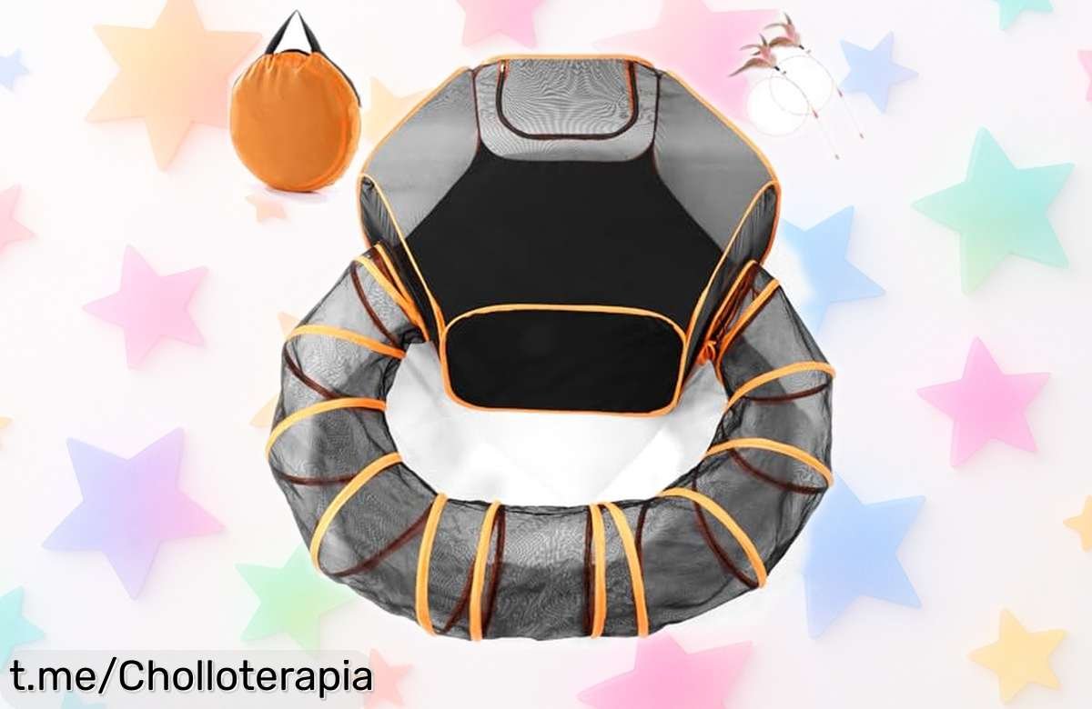 Túnel grande y corral plegable Odoland para mascotas pequeñas con descuento brutal, ¡solicita tu cupón ahora y dale a tus peludos horas de diversión antes que se agoten!