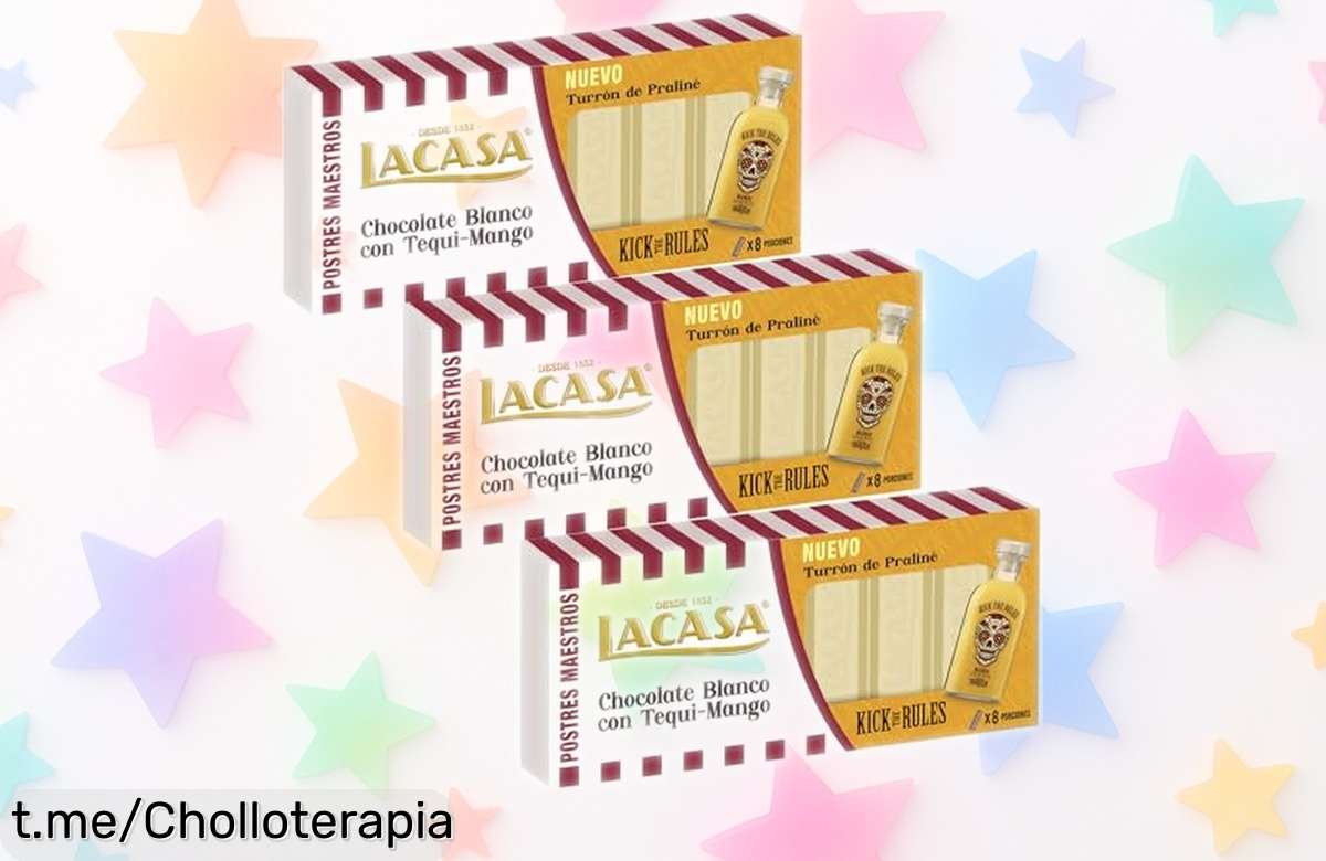 Turrón de chocolate blanco con tequi mango Lacasa a precio rebajado, una delicia que hará tus momentos más dulces ¡No dejes escapar esta oferta única y disfrutalo ya!