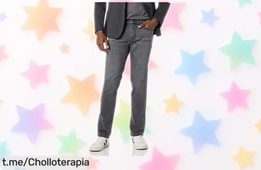 Vaqueros ajustados Amazon Essentials para hombre con efecto lavado y descuentazo: SIÉNTELO, LUCÍTELO Y NO TE QUEDES SIN ELLOS... ¡CORRE QUE VUELAN!