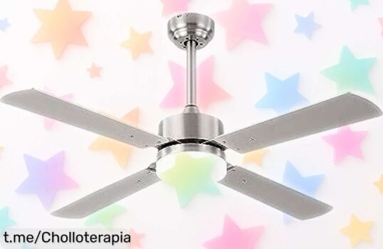 Ventilador HUPE led18w con luz regulable y aspas reversibles a precio rebajado, ¡transforma tu hogar hoy mismo con este super chollo que no puedes perderte!