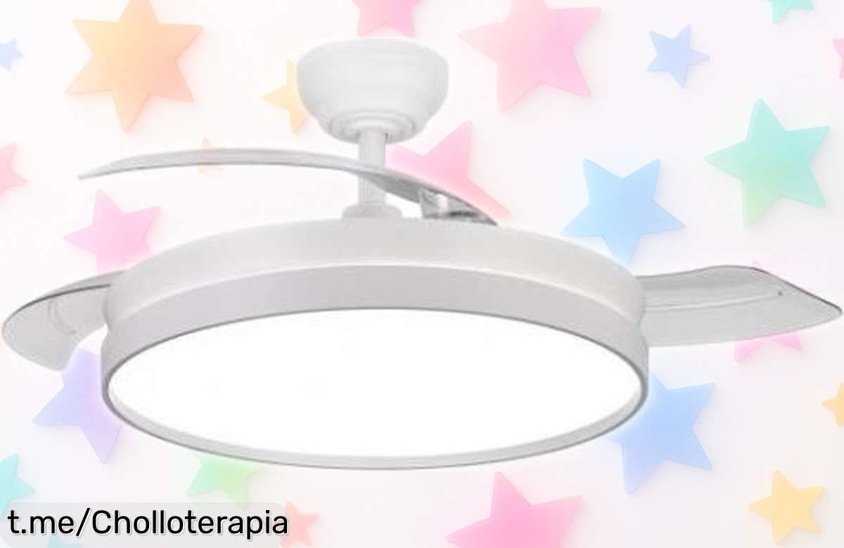Ventilador de techo NARVI blanco con luz LED y mando a distancia: ¡aprovecha este super chollo con precio rebajado para transformar tu hogar antes de que se acabe!