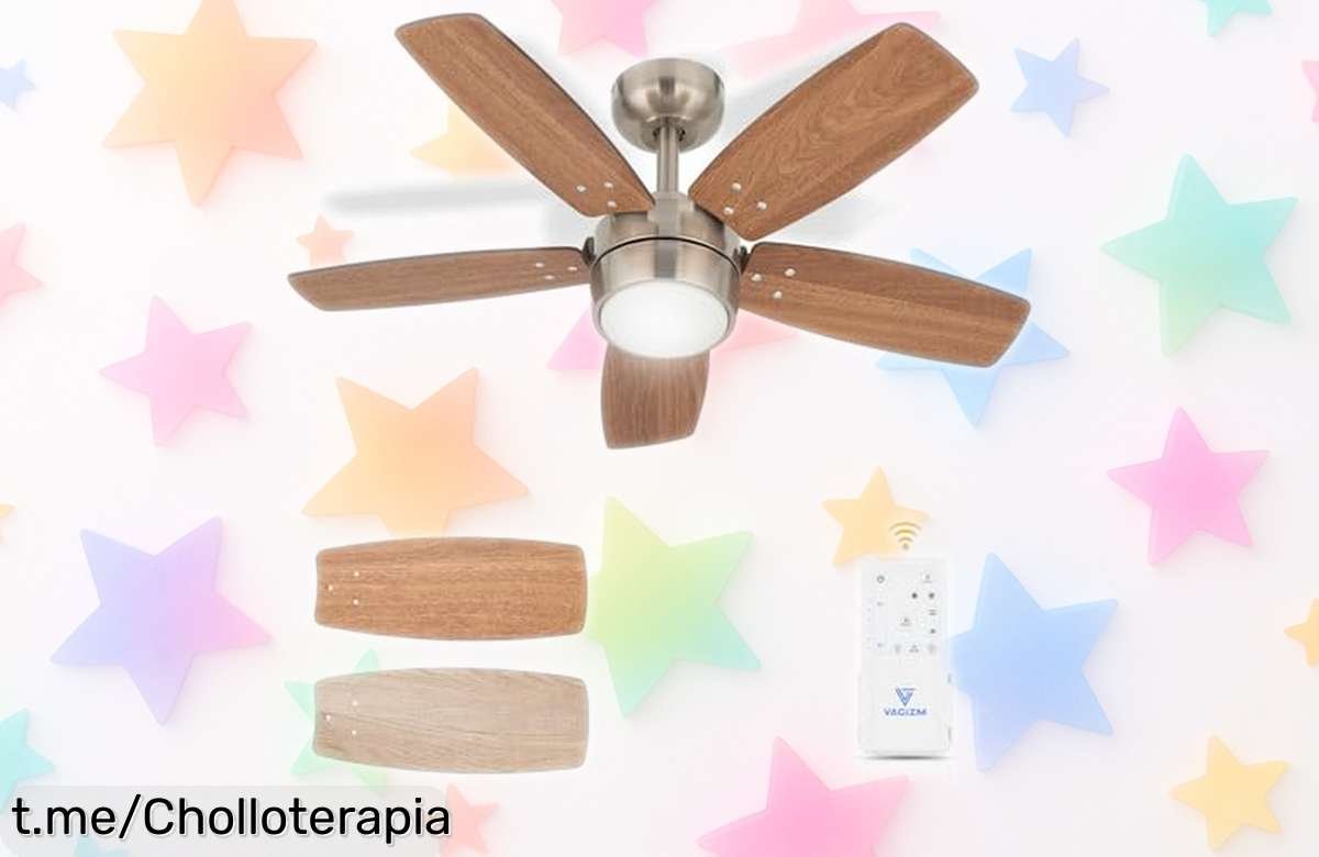 Ventilador de techo Vagizm con luz regulable y control remoto a un precio rebajado que no puedes dejar pasar: ¡siente el fresquito al instante en casa!