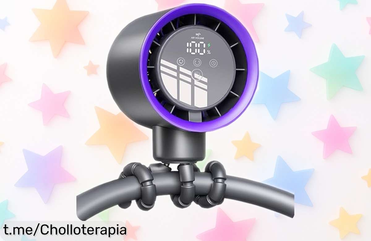 Ventilador portátil para cochecito con pantalla LED y clip, un súper chollo a precio rebajado que hará sonreír a tu bebé incluso en los días más calurosos.