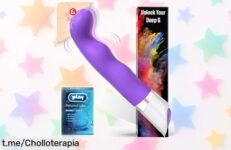 Vibrador curvo y silencioso con punta en ángulo a precio muy bajo, perfecto para tus momentos secretos. ¡No dejes pasar esta oferta limitada que te hará sentir intensa pasión!