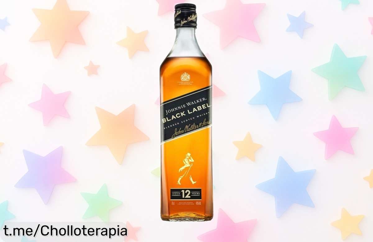Whisky escocés Johnnie Walker Black Label 12 años, precio rebajado que no verás otra vez; ¡haz de cada sorbo un momento inolvidable y sorprende a los tuyos!
