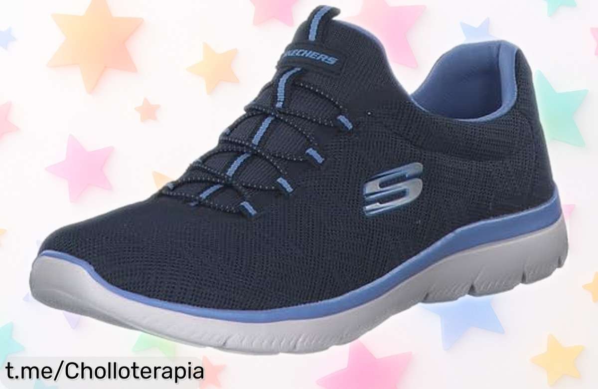 Zapatillas Skechers Summits Lite en azul marino, rebajadas a un precio loco. ¡Corre que vuelan y haz que cada paso cuente con estilo único!