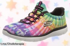 Zapatillas Skechers Summits súper ligeras y flexibles con diseño tiedye a precio rebajado que no volverás a ver, ¡aprovéchalas y siente la frescura al caminar!