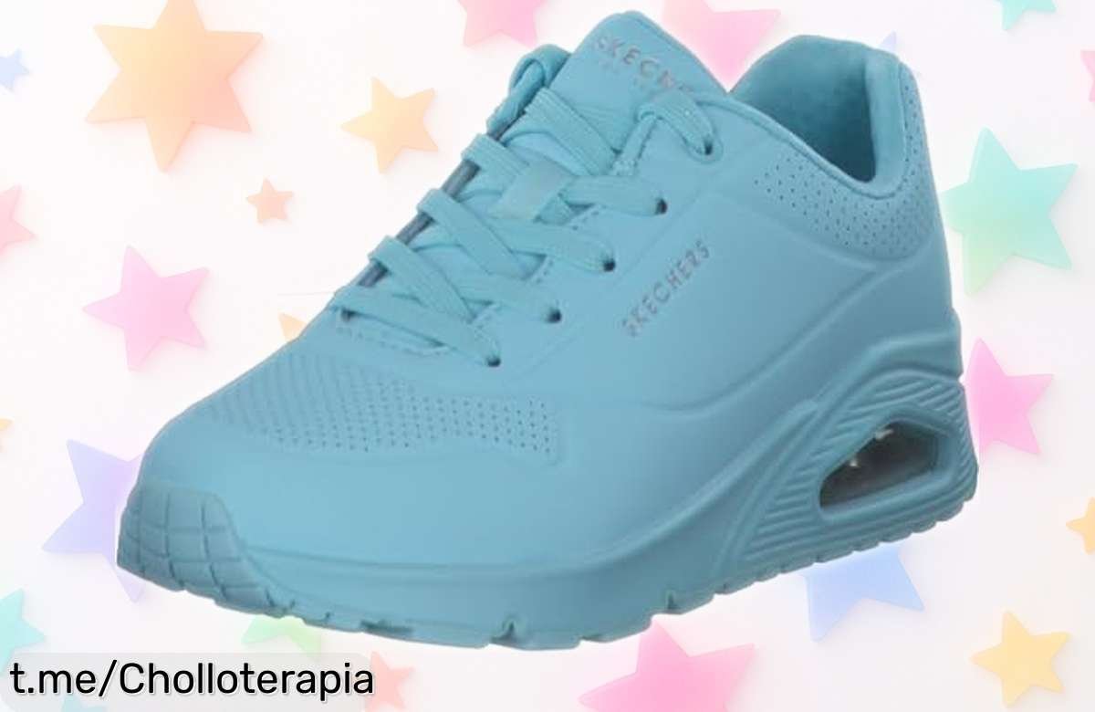 Zapatillas Skechers light blue: Súper resistentes y con velcro fácil. ¡Rebajas increíbles en tu calzado ideal! No pierdas esta oportunidad de brillar desde ya.