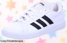 Zapatillas adidas Grand Court para mujer, precio loco en blanco y negro: ¡un ofertón que vuela! Da el paso ahora y siente la libertad en cada pisada.
