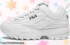 Zapatillas blancas unisex FILA Disruptor con diseño único a precio rebajado, ¡oferta limitada que hará brillar cada paso de tu niño!