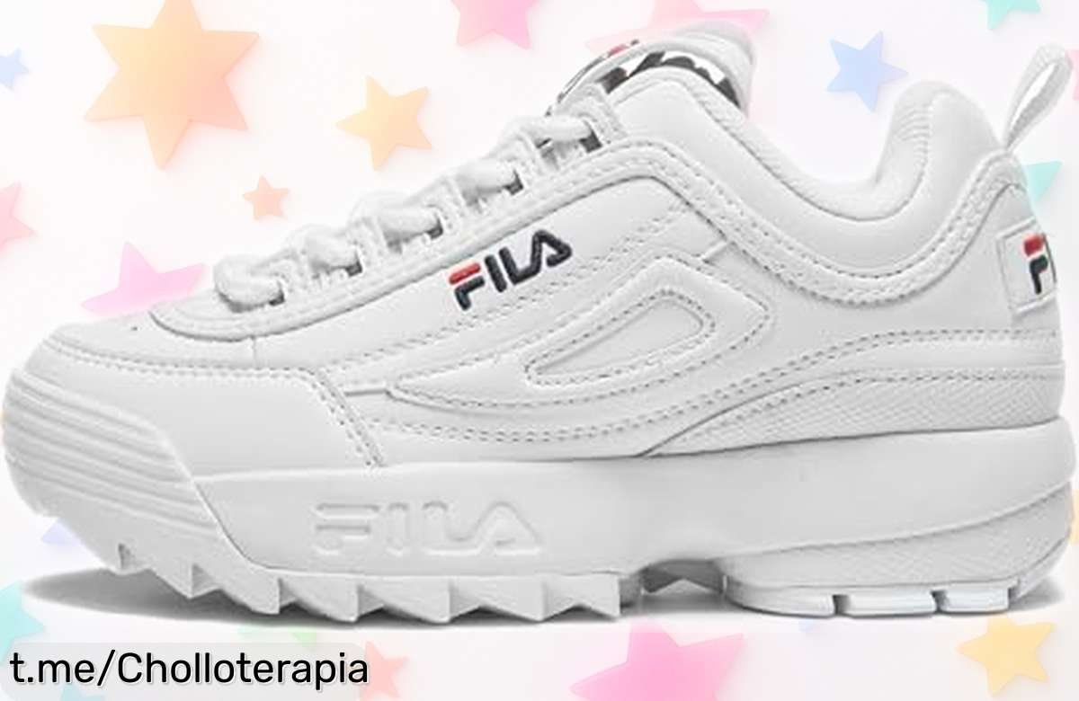 Zapatillas blancas unisex FILA Disruptor con diseño único a precio rebajado, ¡oferta limitada que hará brillar cada paso de tu niño!