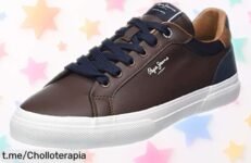 Zapatillas de piel Pepe Jeans marrón, lujo y resistencia a precio rebajado que vuela, ¡no te quedes sin las tuyas porque tus pies lo merecen!