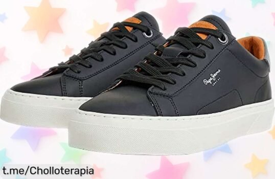 Zapatillas de piel negra Pepe Jeans, el chollazo que no puedes dejar pasar para brillar con cada paso; corre, ¡son rebajas y se agotan rápido!