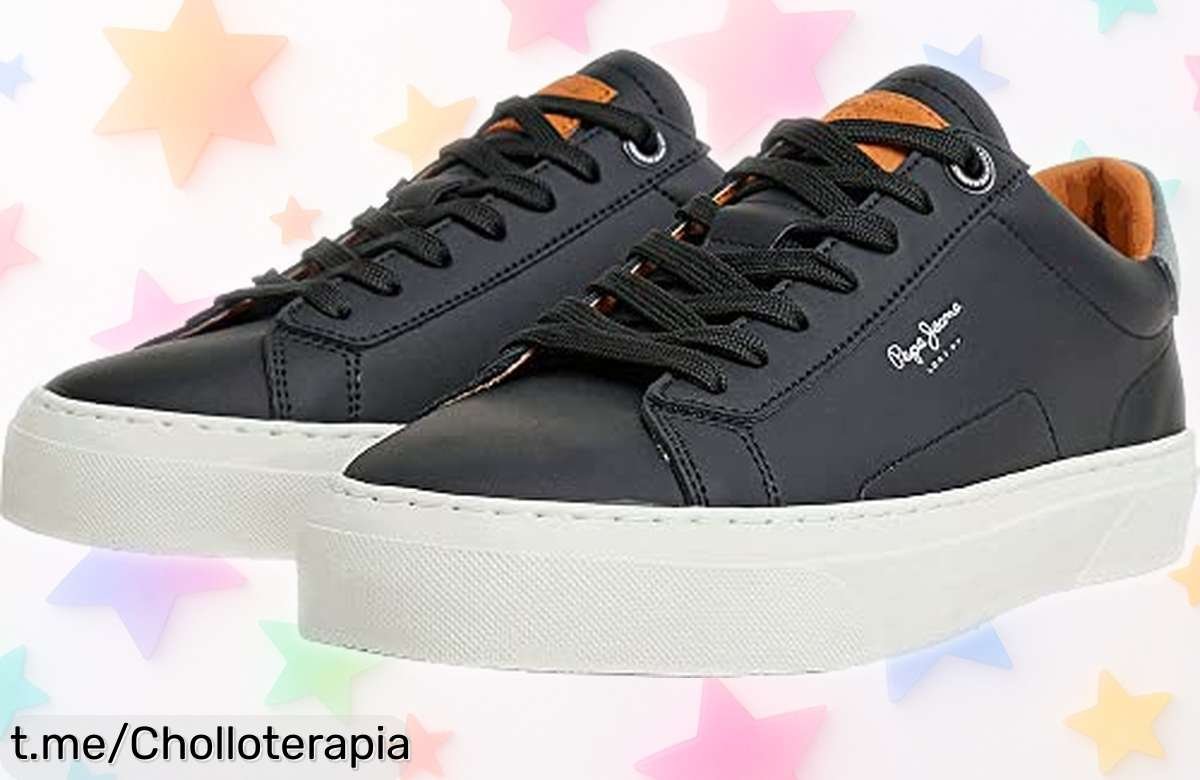 Zapatillas de piel negra Pepe Jeans, el chollazo que no puedes dejar pasar para brillar con cada paso; corre, ¡son rebajas y se agotan rápido!
