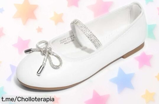 Zapatos de vestir con brillo para niñas, perfectos y seguros; ¡no te pierdas esta rebaja increíble que encantará a tus peques!