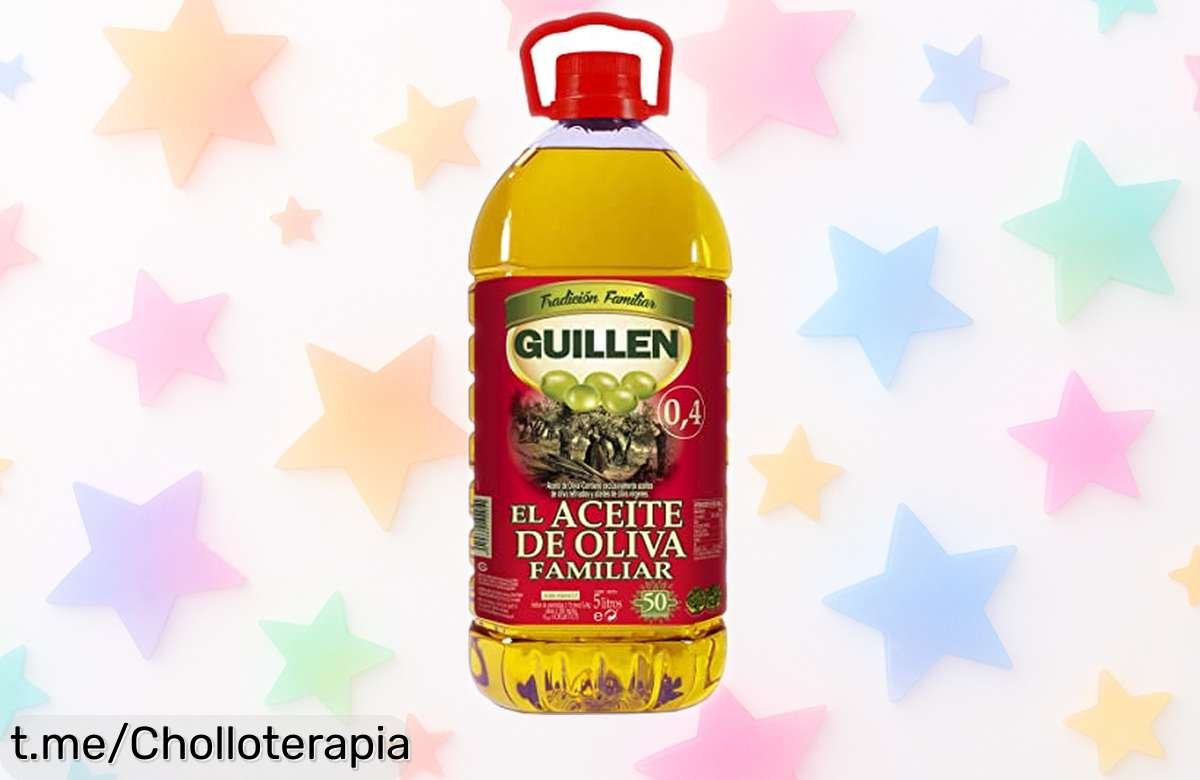 Aceite de oliva suave Guillén 5L a precio rebajado: sabor delicado y menos acidez que hará vibrar tus platos. ¡No te quedes sin el tuyo, corre antes de que se acabe!