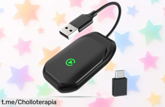 Adaptador CarPlay inalámbrico Tinazeok T2 que elimina cables, libertad total para tu coche y ¡ahora a un precio rebajado! ¡Disfruta al instante sin complicaciones, no te lo pierdas!