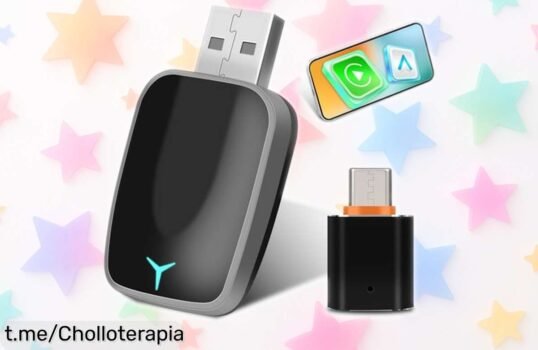 Adaptador inalámbrico para Carplay y Android Auto: la conexión rápida que necesitas ahora a un precio de risa. ¡No te quedes sin disfrutarlo en tu coche!