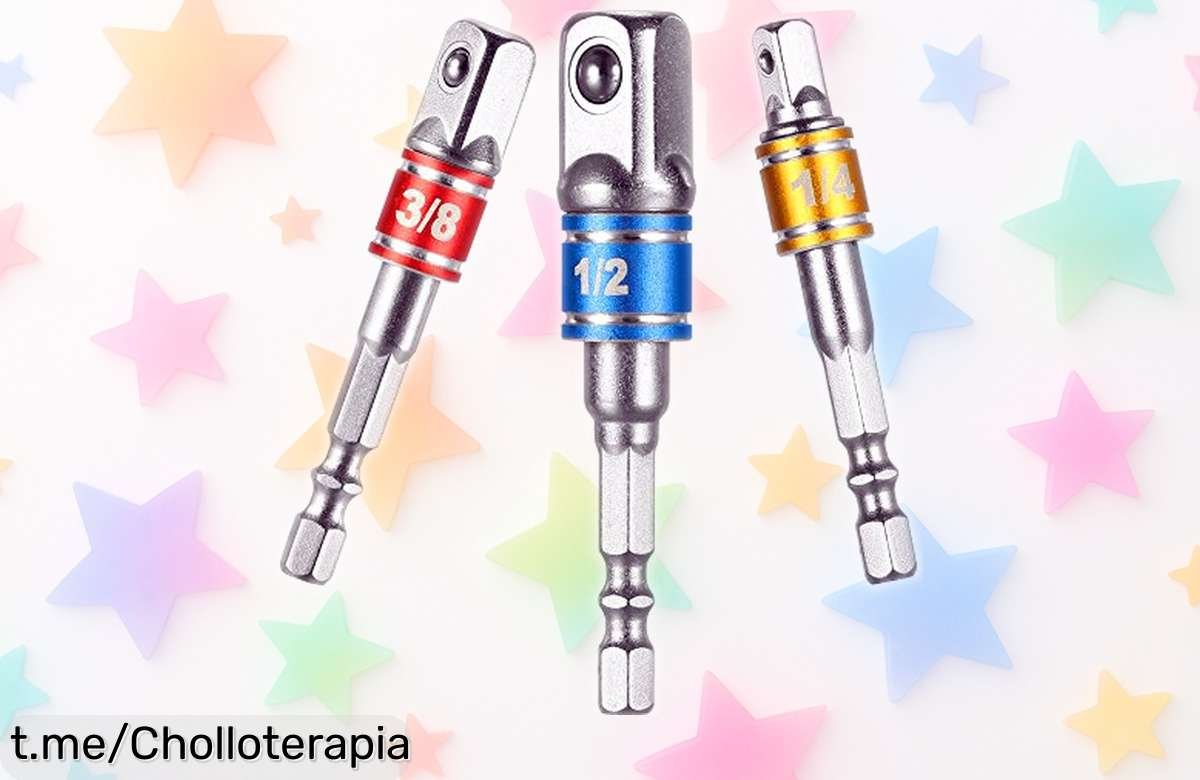 Adaptadores para taladro con brocas codificadas por colores, oferta increíble que hará brillar tu taller y facilitará tus proyectos ¡No dejes pasar este ofertón!