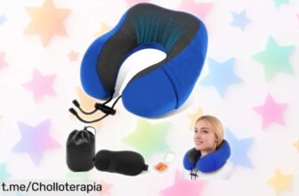 Almohada de viaje ARTREE súper ajustable y con funda incluida, a precio loco que no se repetirá; ¡viaja sin líos y siente la comodidad en cada aventura!