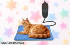 Almohadilla térmica para mascotas con 6 niveles de calor, perfecta para acurrucarse y disfrutar del mejor abrazo en invierno a precio rebajado ¡No dejés pasar esta oferta única!